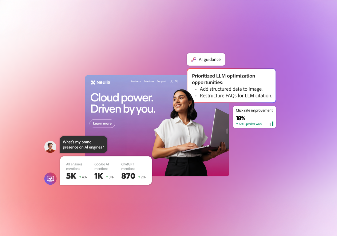 Adobe Brand Visibility solution hero imagery