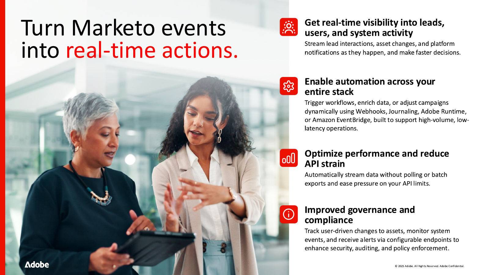 Marketo events → real-time actions across the stack
