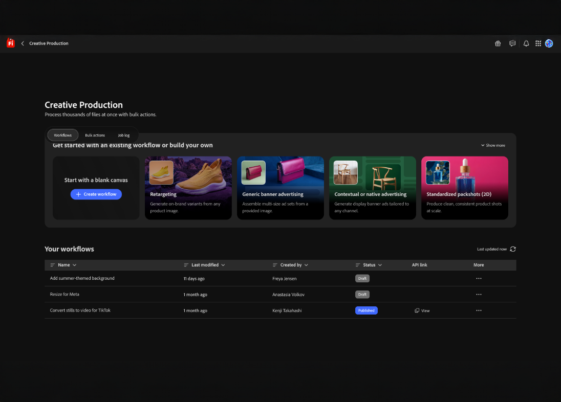 Brief Canvas synthesizing inputs and performance data.